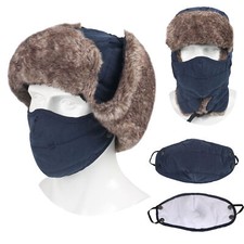 Men Women Winter Warmer Snow Caps Fur Ear Flap Ski Fleece Cold Weather Hat USA