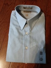 Van Heusen Men's Fitted Soft Blue Long-Sleeve Dress Shirt NWT Large J2