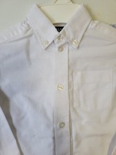 Chaps Dress Apparel Boys Size 7 White Oxford, Long Sleeve Dress Shirt
