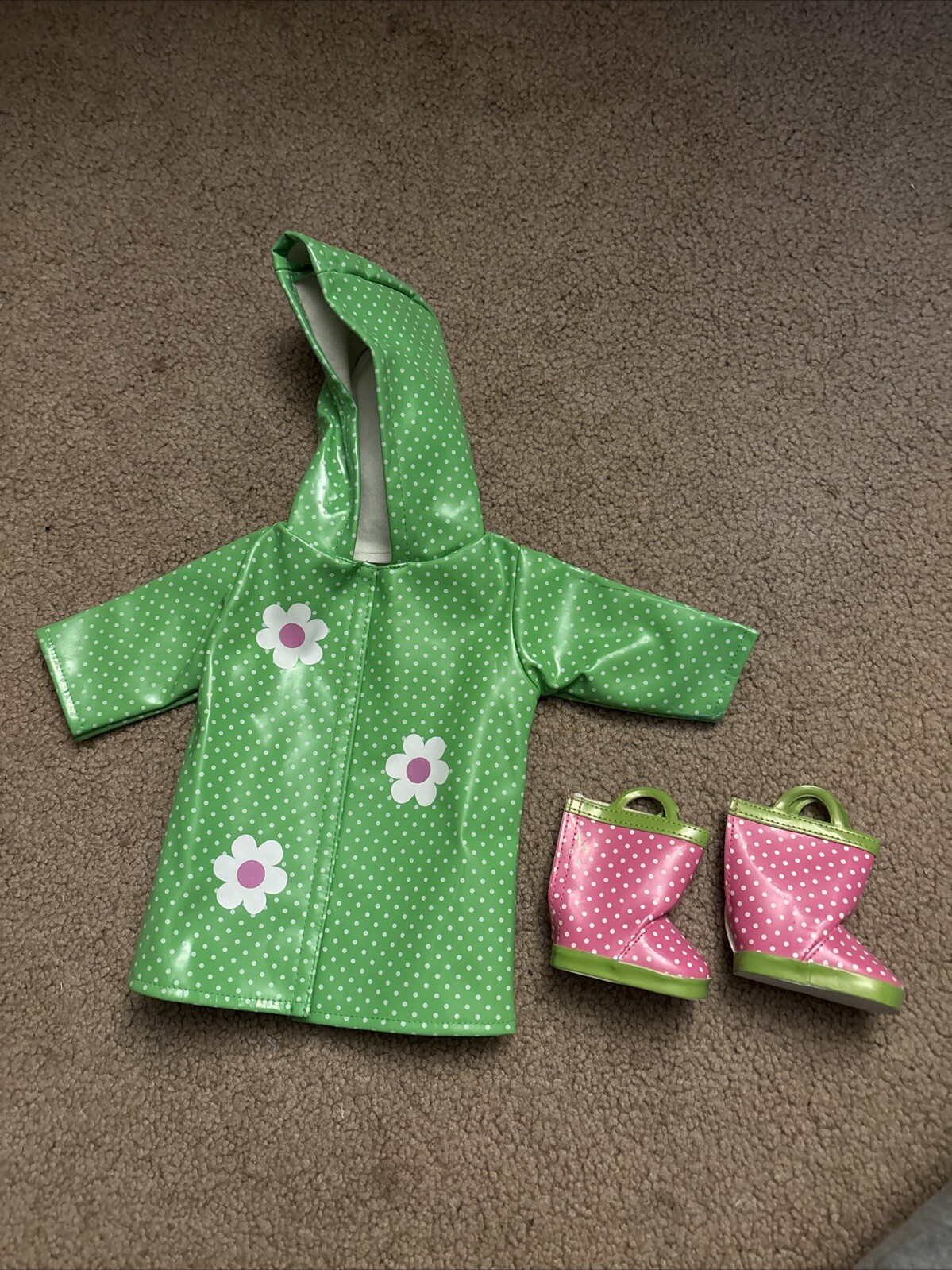 Handmade American Girl Doll Raincoat and Boots for 18-Inch Dolls-image