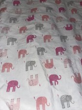 Pottery Barn Kids Baby Harper Elephant Organic Fitted Crib Sheet Pink Gray White