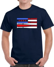 Patriotic Baseball Bat Chicago Flag Novelty Tee Unisex New Windy City T-Shirt