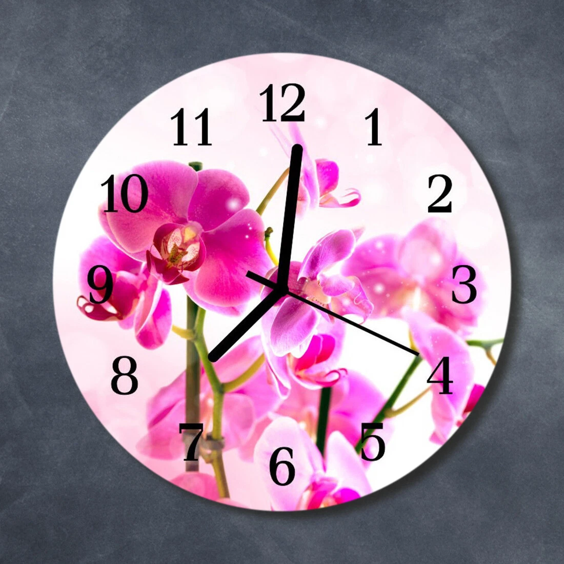 Orologio Da Parete Quadrato In Vetro Con Rose | Stile Rustico Nostalgico 35x40 Cm | Meccanismo A Batteria Con Numeri Romani | Decorazione Shabby Chic Per Soggiorno