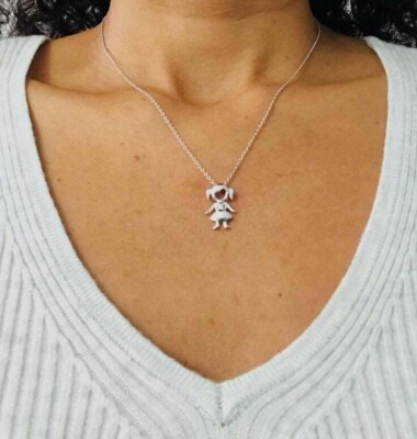 925 STERLING SILVER LITTLE GIRL 18'' NECKLACE ESN43