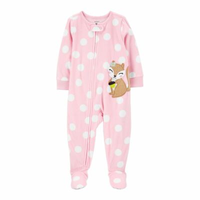 Carters Schlafanzug Füße Fleece 104/110 Einteiler Eichhörnchen Hausanzug Mädchen
