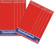 2 x Haushaltsbuch A5 80 Seiten Haushalt Einnahmen/Ausgaben Etat Budget Haushalt