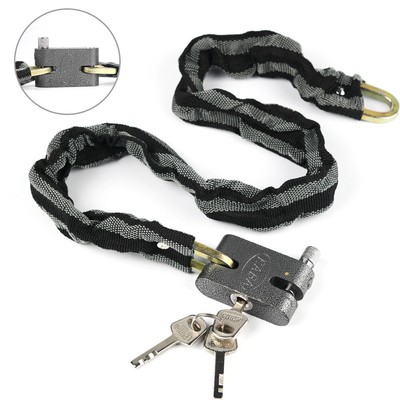 32/"Heavy Duty Motorcycle Bicycle Scooter Bike Chain Lock Padlock 6mm w.3 keys BL