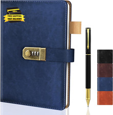 Diary with Lock for Men and Women, A5 Vintage Leather Journal with Lock for Boy