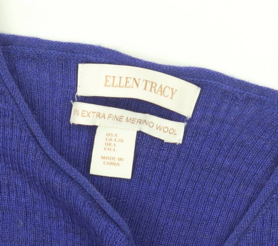 Jersey azul para mujer Ellen Tracy L Foto 3 de 4