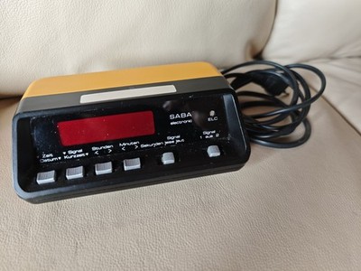 Saba Electronic-Uhr EZ-18 Orange Retro Wecker 80er Vintage 70er Uhr Digital Rot