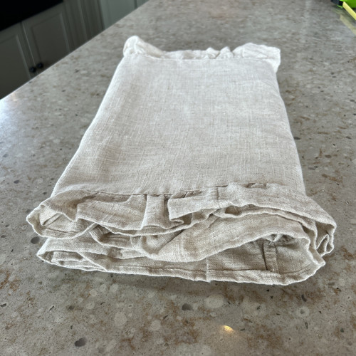 Linen Table Runner Beige Farmhouse Cottagecore Coastal 16” x 76” - Picture 7 of 7