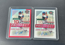 2024 Panini Prospect Edition Chris Cortez Red Prizm Auto 030/199 & Base Auto