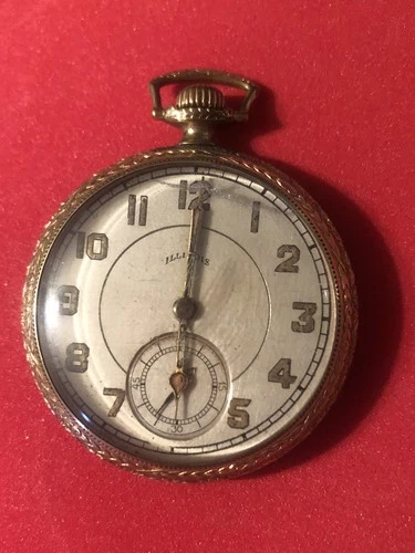 Vintage ILLINOIS pocket watch, grade 405 model 3 12s,17j 1925 25 Year GF No run