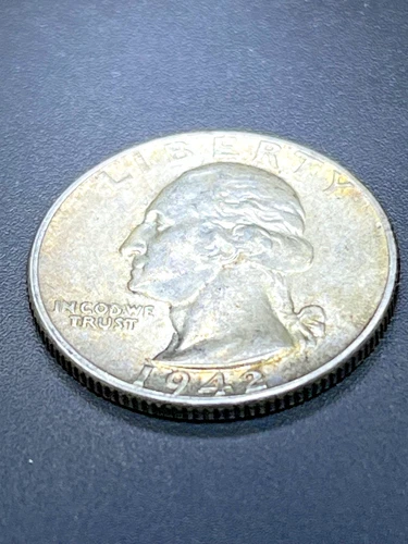 1942 Washington Quarter AU/UNC 90% Silver 25c Coin U.S GOOD DETAILS # RPD40
