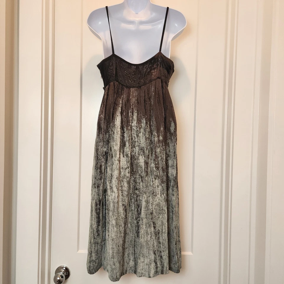 Vestido Babydoll Maeve Anthropologie Marrón Verde 6 Y2K Whimsigoth Fairygrunge Gótico Foto 3 de 4