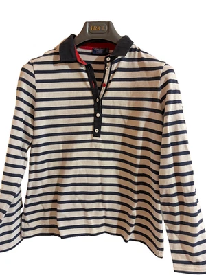 SAINT JAMES polo rayé blanc/ bleu taille 40 - Photo 1/3