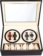 4+6 Automatic Watch Winder Rotating Watches Display Storage Box Self-winding