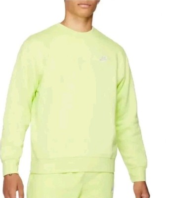 Nike Fleece Crew Sweater Sweatshirt Volt Lime Green BV2662-736 Size XL.      C27