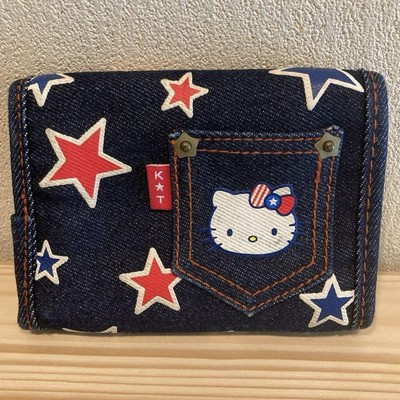 Heisei Retro Sanrio Hello Kitty Denim Geldbörse unbenutzt