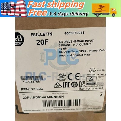 NEW AB 20F11ND014AA0NNNNN 14A 460V 10HP PowerFlex 753 Fast Shipping US Free Tax