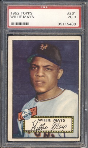 1952 Topps Baseball Willie Mays #261 PSA 3 NEW YORK GIANTS VG HOF ( SET BREAK )