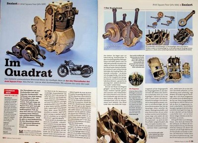 Oldtimer Praxis 3290) Ariel Square Four 600 25PS Motor seziert - ein interessant