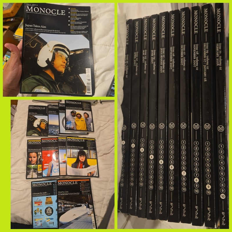 MONOCLE Magazine Vol. 01 Issues #1 - 10 2007 2008 Complete Set Travel Global Lot