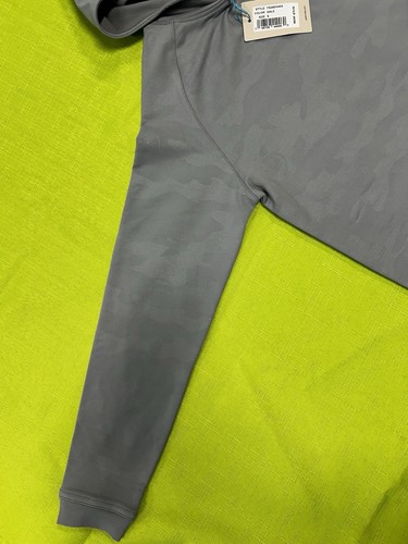 Peter Millar Pine Camo Performance Hoodie Boys Small Gale Grey Long Sleeves - Picture 2 of 14