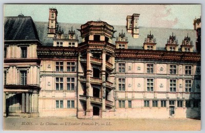 France Loire Valley Chateau de Blois Francois Spiral Staircase Postcard