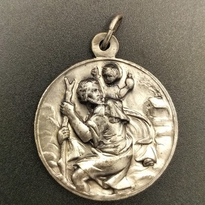 Vintage Pope John XXIII Pont Max Pius XII Religious Medal Pendant