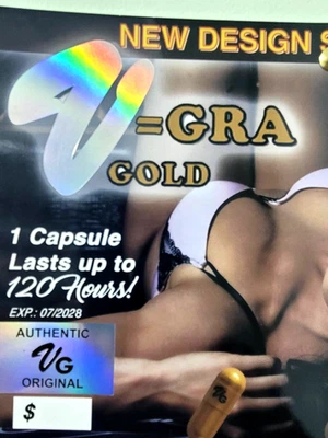 VG --- V= GRA  gold natural supplement for men -  20 COUNT - EXP 7/2030 - Image 1 of 4