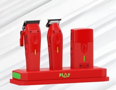 TPOB Play Mini Red Bundle Clippers & Trimmer Shaver W/Softy, Chunk Blade Limited