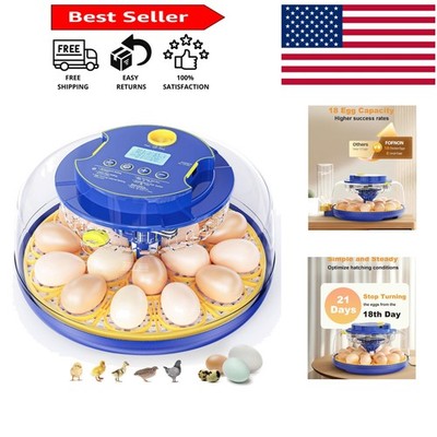 User-Friendly Automatic Egg Incubator for Chickens, Ducks & Quails   18 Capacity