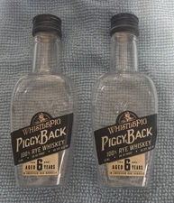 2 - Whistlepig  - Piggy Back 100% Rye Whisky - Empty Bottles - 50ml - Plastic