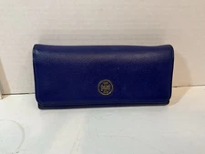 Auth Saffiano Tory Burch Robinson Envelope Continental, Cobalt Wallet