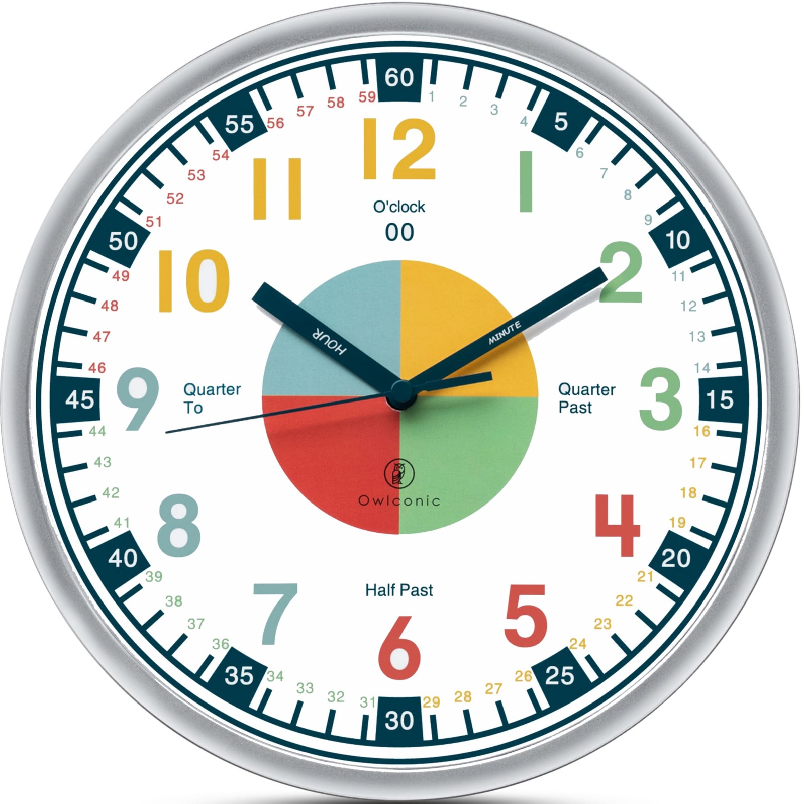 For Kids &ndash; Educational Analog Learning Wall Clock, Non Tic
