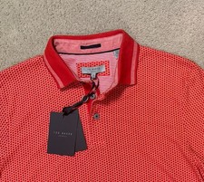 Ted Baker London Short Sleeve All Over Spot Print Polo Size 4 M-L NWT MSRP 119