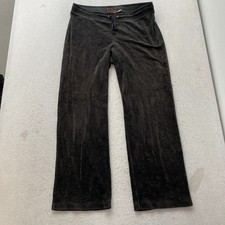 Vintage Juicy Couture Women's Charcoal Velour Wide Leg Track Pant Y2k Size S