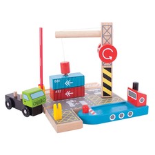Bigjigs Holzschienen &ndash; Containerwerft