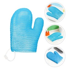 Reusable Honeycomb Exfoliating Bath Gloves Tpu Material Sky Blue Body Scrubber