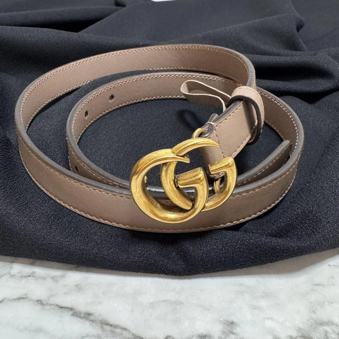 Ceinture GUCCI Gg Mark beige rose 75