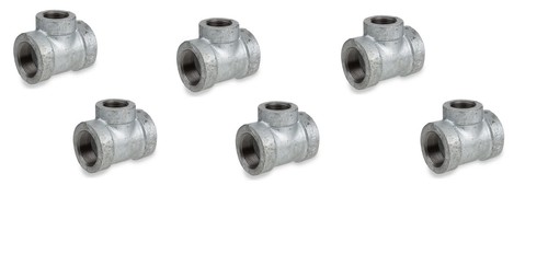 NEW 6X Pipe Fitting, Galvanized Reducing Tee, 3/4 “ x 1/2” Inch