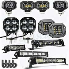 12v Led Work Light Bar Flood Spot Lights Driving Lamp Offroad Car Truck Atv Suv