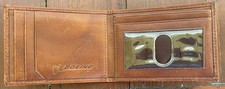 Boeing Aircraft Leather Wallet With Clip Logo Vintage Collectible