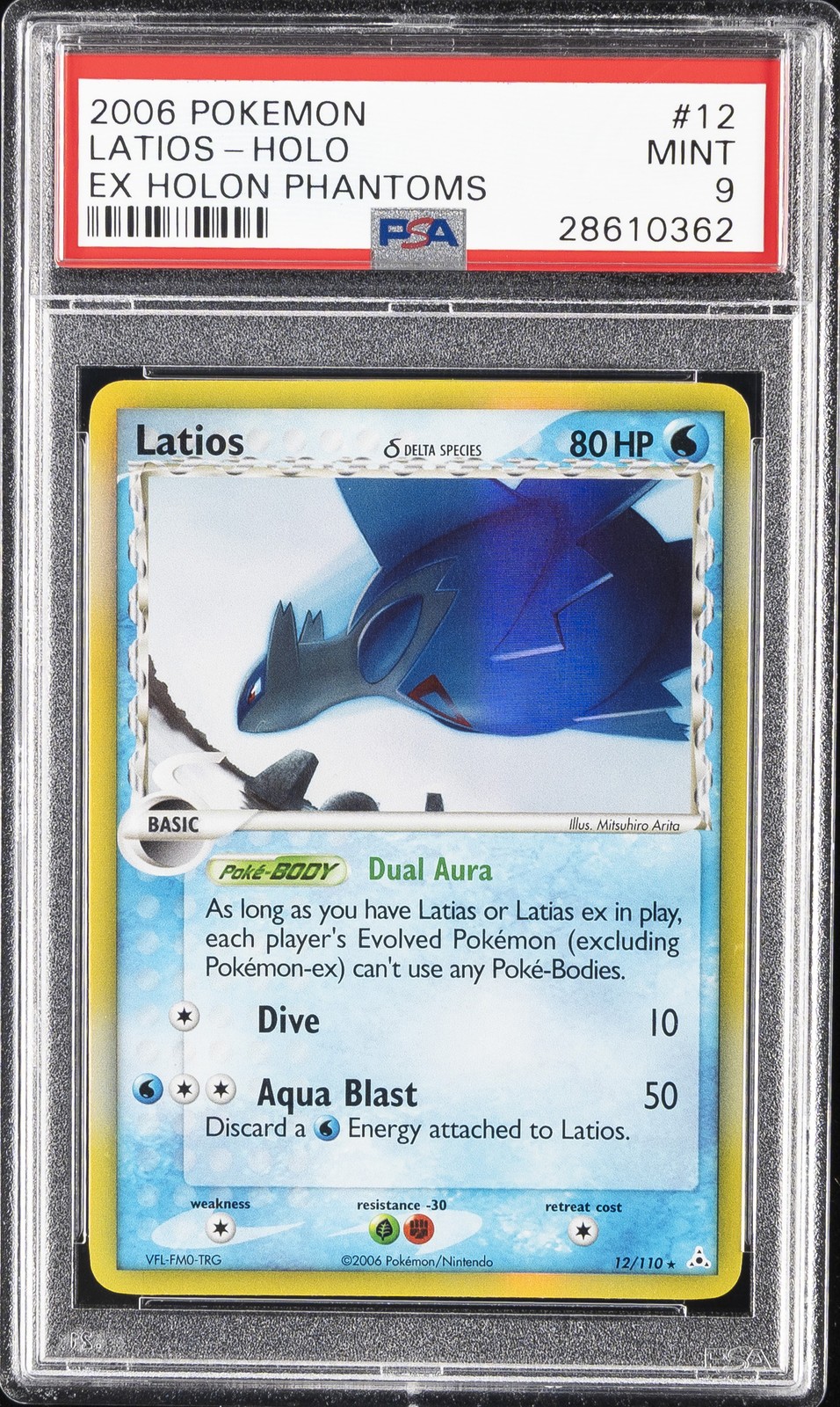 2006 POKEMON EX HOLON PHANTOMS #12 LATIOS-HOLO PSA 9