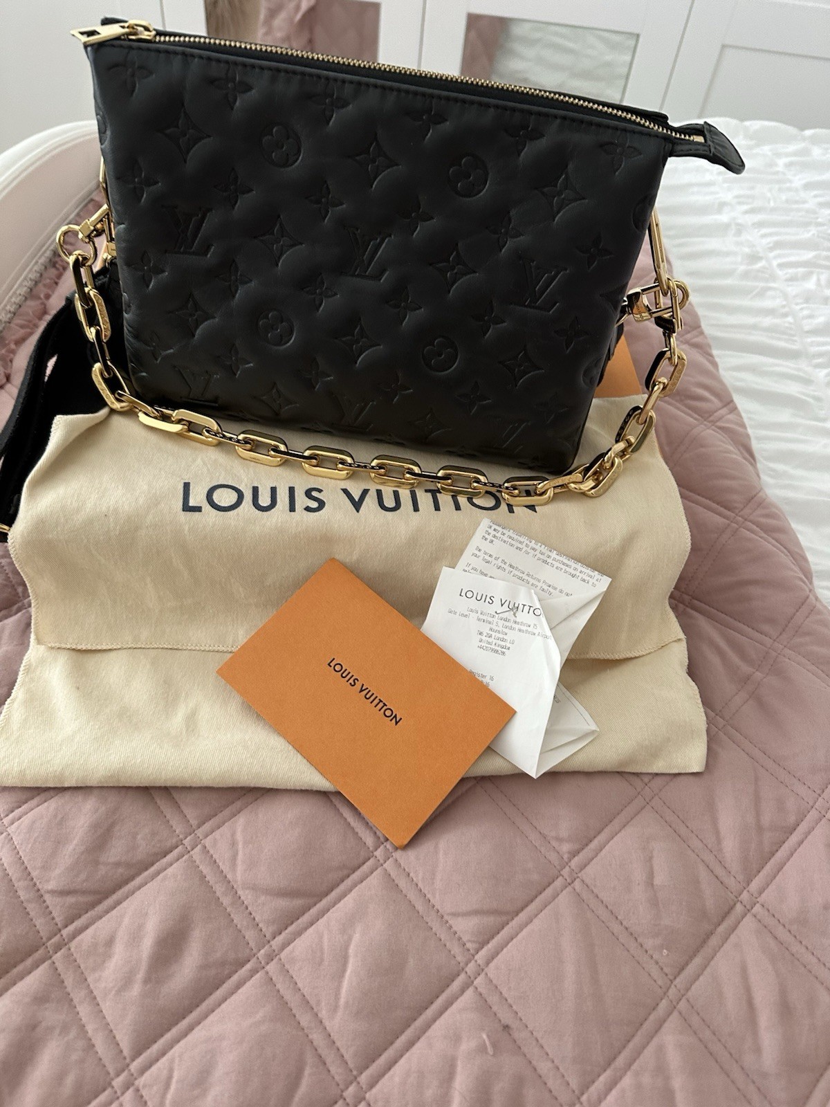 Louis Vuitton Coussin Shoulder Bag PM Black Leather