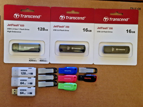 14 x 128GB 64GB 32GB 16GB USB 2.0 Flash Drive Memory Sticks Mix Brands Job Lot - 第 1/1 張圖片