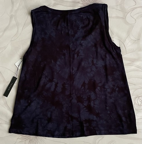 NEW Tahari Tank Top sz Large Sleeveless Blue Black Tie Dye - Picture 6 of 7