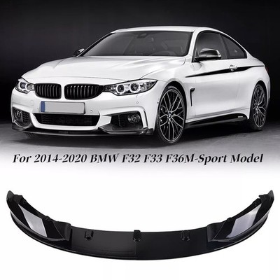 Front Lip Splitter Kit For 2014-20 BMW 4 Series F32 F33 F36 M Sport Gloss Black