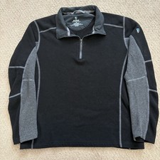 Kuhl Kashmira 1/4 Zip Fleece Pullover Mens Medium Black/Gray Outdoor Hiking